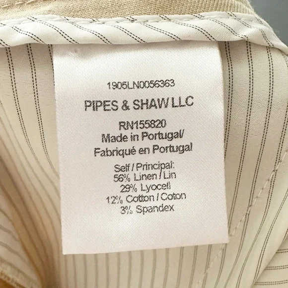 Veronica Beard Martin Cropped Linen Blend Trousers Khaki NWT Size 10 - Picture 3 of 7